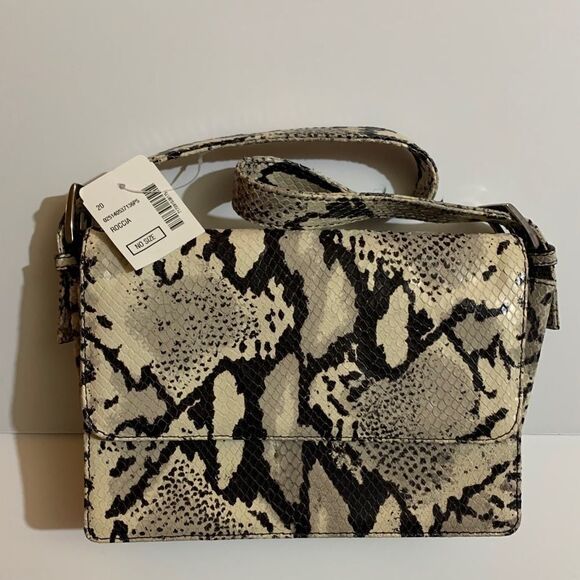 Saks Fifth Ave Leather Snakeskin purse NWT - Picture 1 of 8